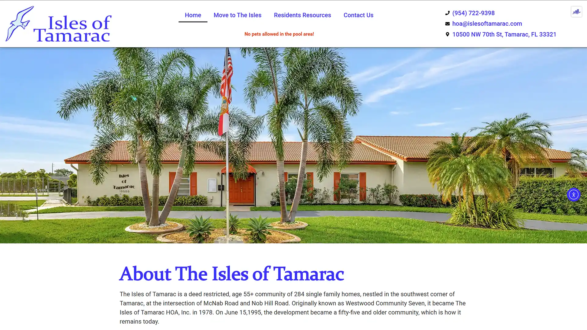 Isles of Tamarac HOA homepage