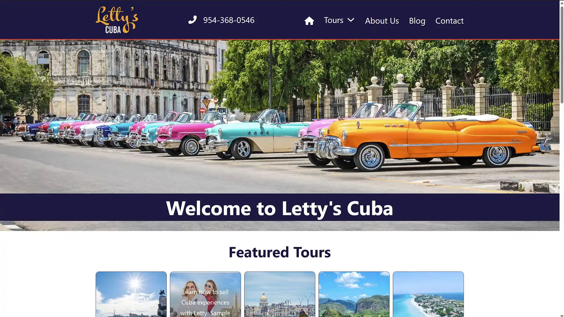 Letty's Cuba homepage screenshot